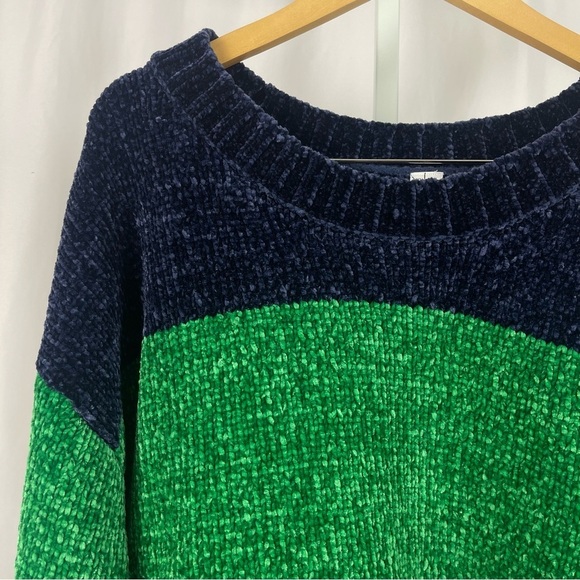 Offline by aerie Large Colorblock Crewneck Chenille Sweater Chunky Knit - Picture 10 of 10
